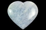 Polished, Blue Calcite Heart - Madagascar #126643-1